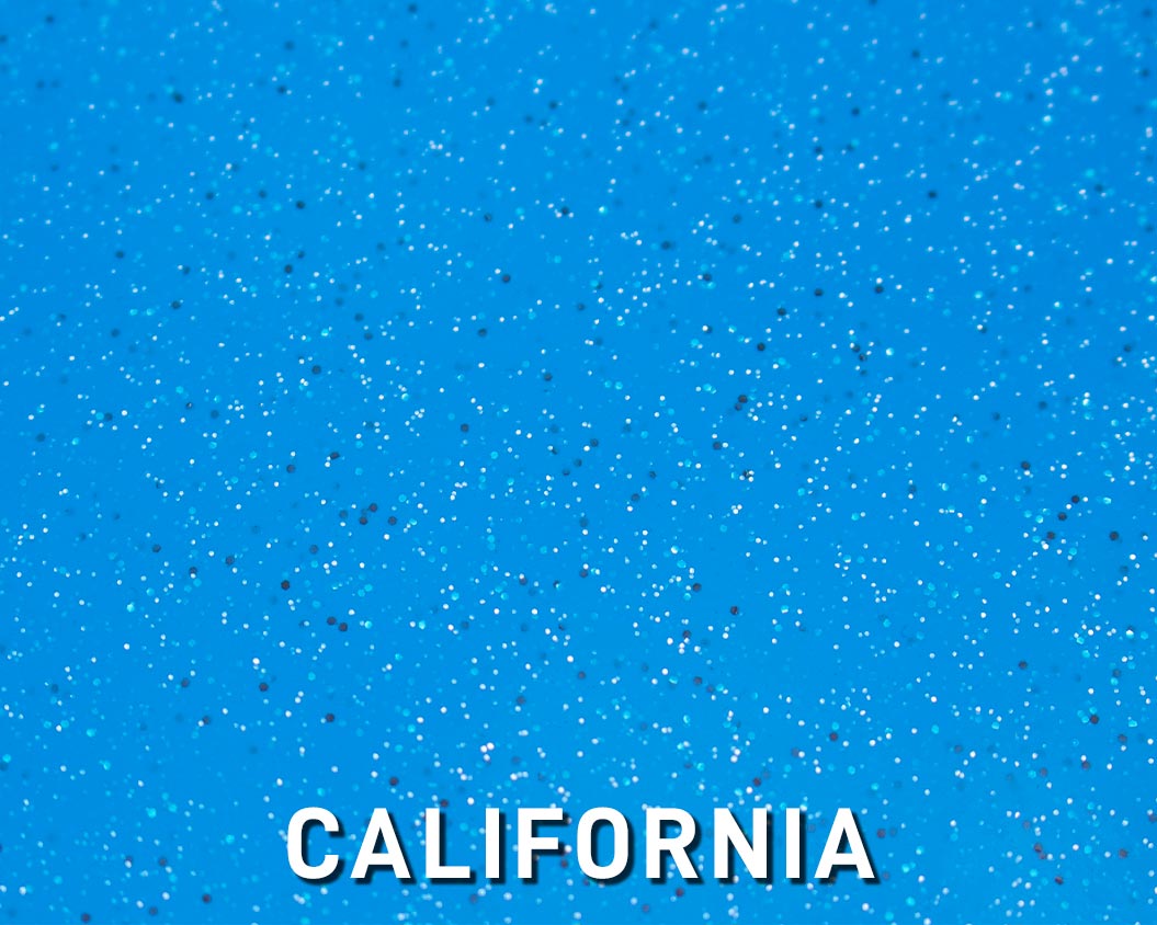 Alaglas Pools' California, a teal blue fiberglass swimming pool color